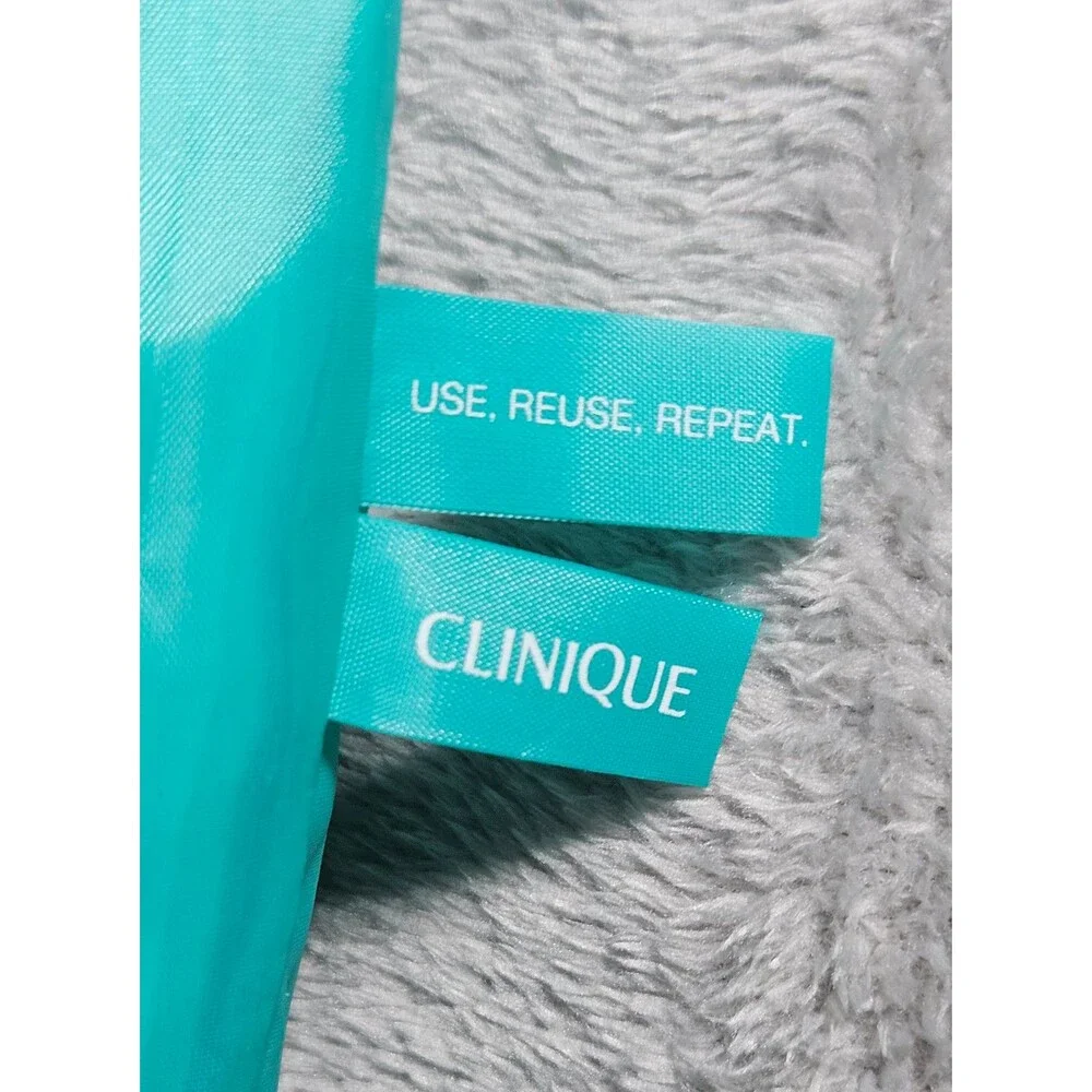 NWT Clinique Reversible Purple Teal Tote Bag Sz 13'x15'